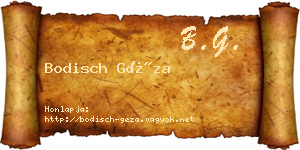 Bodisch Géza névjegykártya